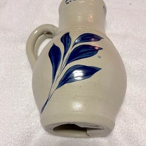 Williamsburg Cobalt blue salt glazed pottery bird house.